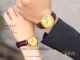 Perfect Replica Longines Yellow Gold Bezel Brown Leather  Couple Watch (5)_th.jpg